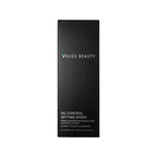 Vhues Beauty oil control setting spray packaging on a white background