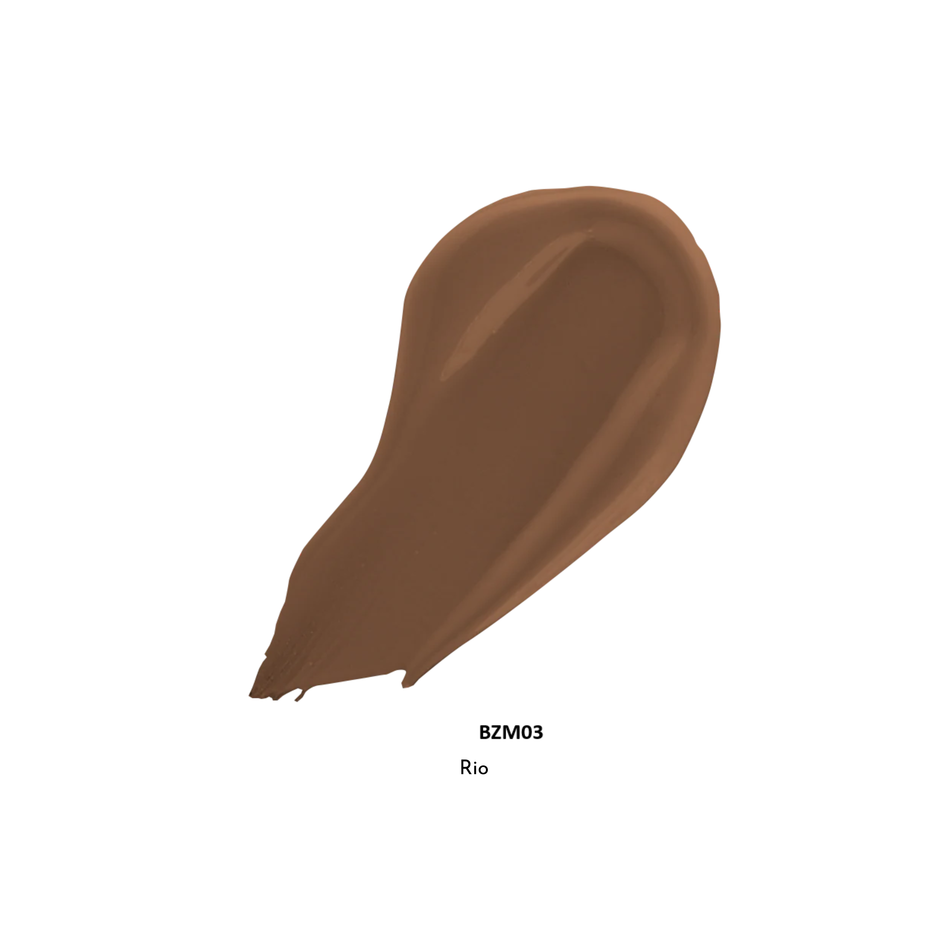 Brown makeup swatch labeled BZM03 on a white background